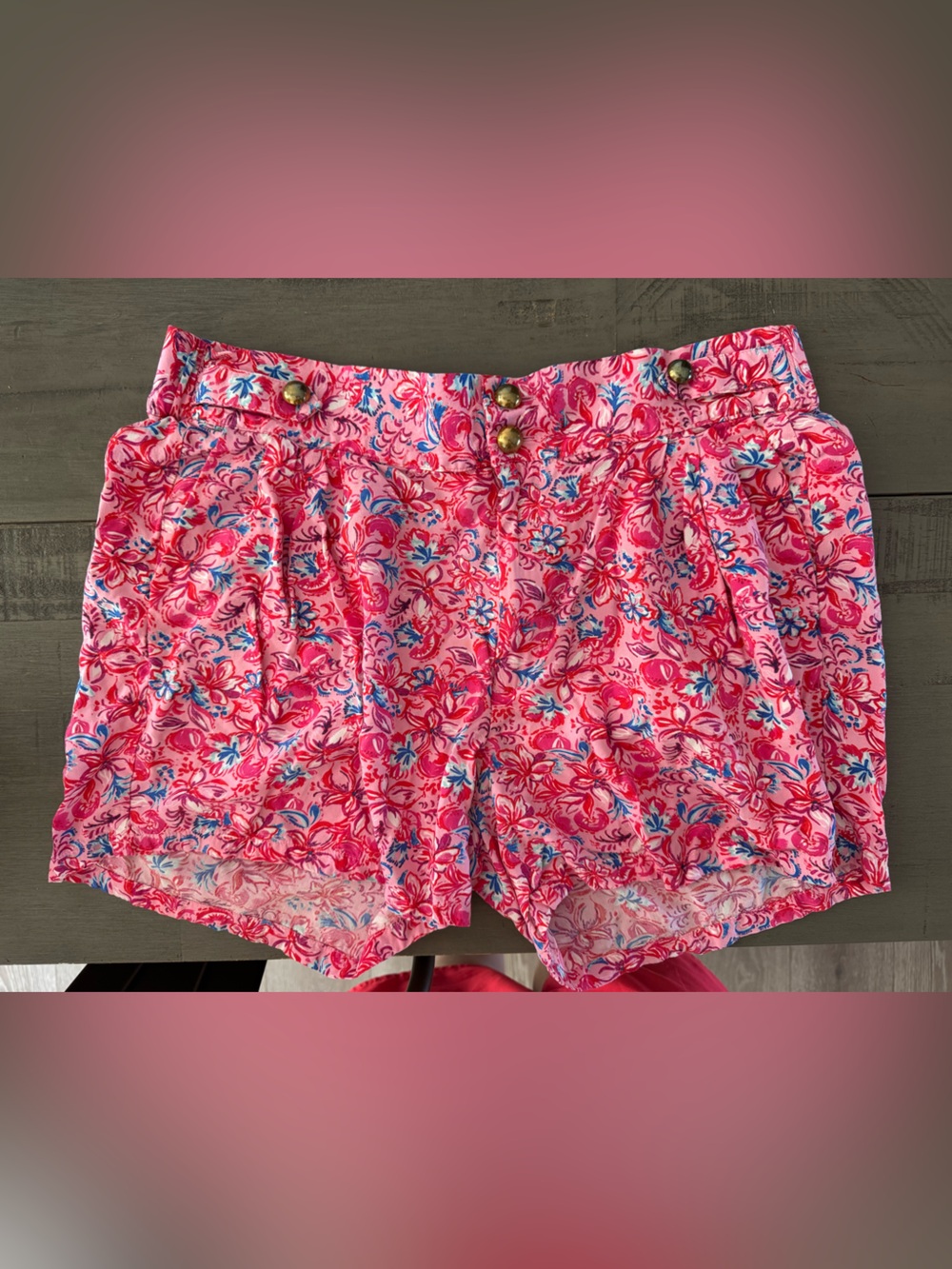 Women's Pink Floral Summer Shorts